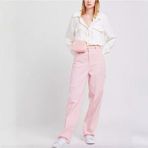 Tibi Women's High Rise Jeans in Soft Pink
